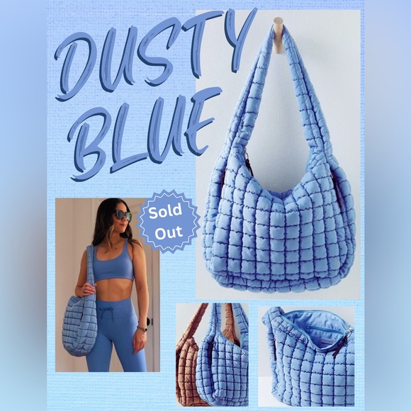 Free People Handbags - FP Movement x Free People Quilted Carryall in Dusty Blue